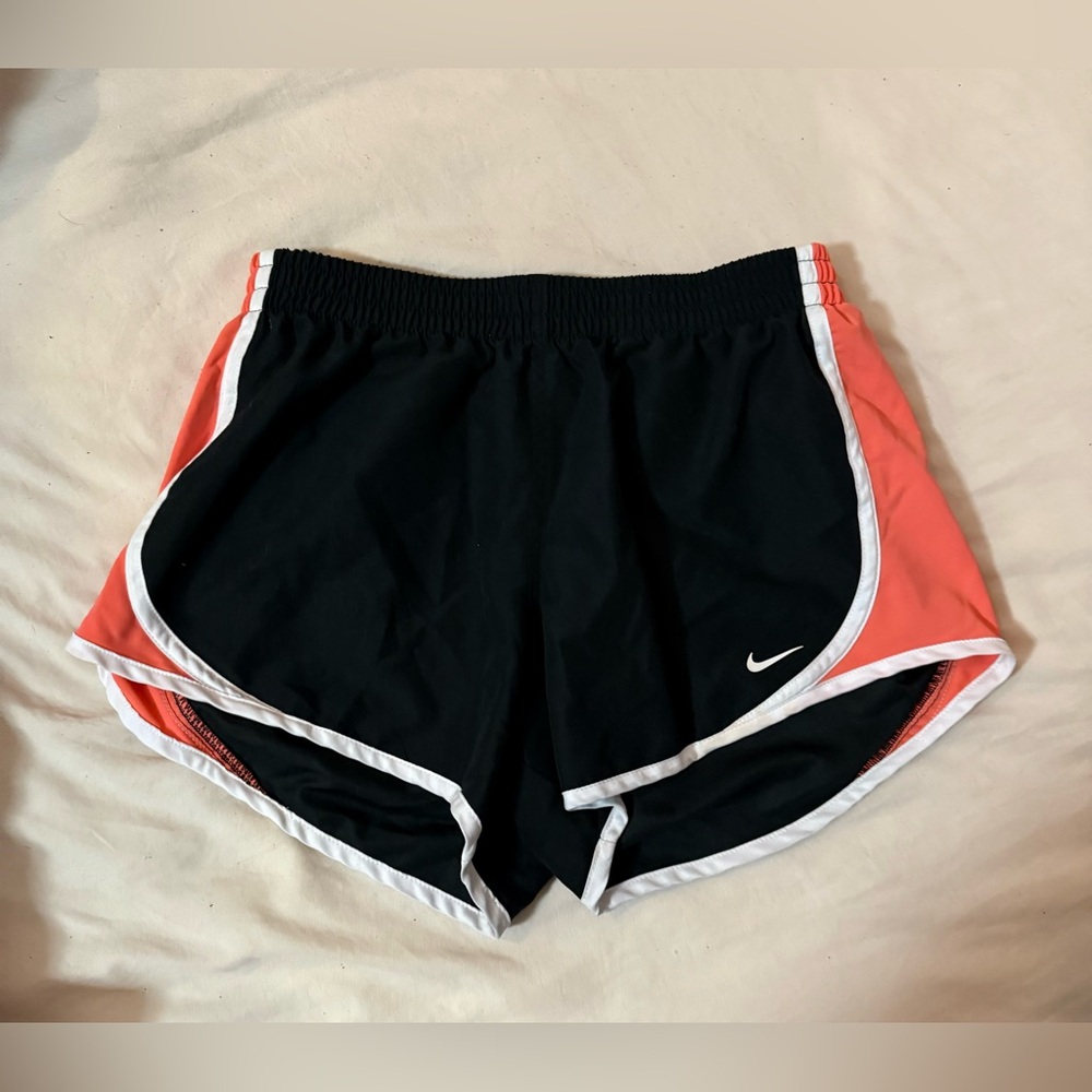 nike athletic shorts , black/white/pink , size medium